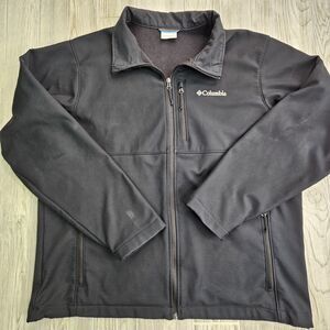 Columbia Black Mens Jacket Size XL Zip Up Long Sleeve Fleece Lined‎ Zip Pockets